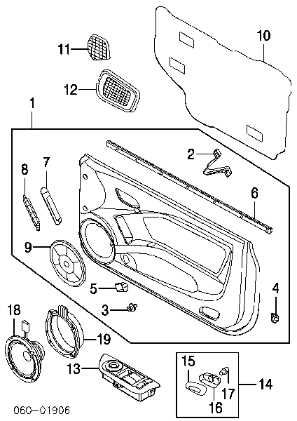 Cápsula (prendedor) de fixação de revestimento da porta para Hyundai Santamo 