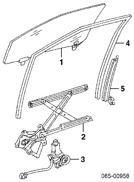 Mecanismo de acionamento de vidro da porta dianteira esquerda para Lexus RX (MCU1)