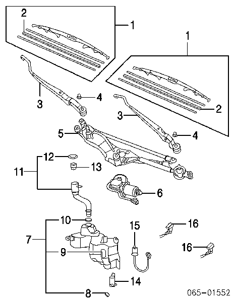 Limpa-pára-brisas do pára-brisas de passageiro para Toyota 4Runner (GRN21, UZN21)