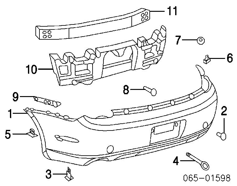 5216124010C0 TOYOTA Clips de fijación de parachoques delantero 5216124010C0 TOYOTA