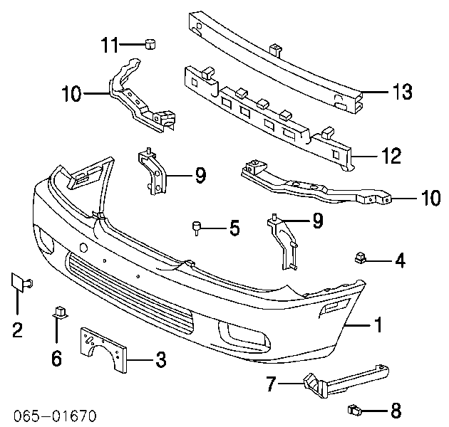 Cápsula (prendedor) de fixação do pára-choque dianteiro para Toyota Corolla (E21)