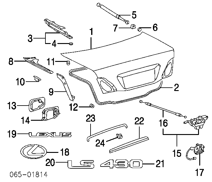 Compactador de tampa de porta-malas para Lexus LS (UCF30)