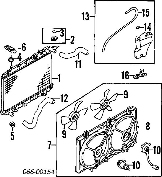 2141053J00 Nissan radiador de esfriamento de motor