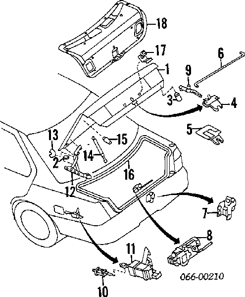 Мотор-привод открытия/закрытия замка багажника (двери 3/5-й задней) на Infiniti G P10