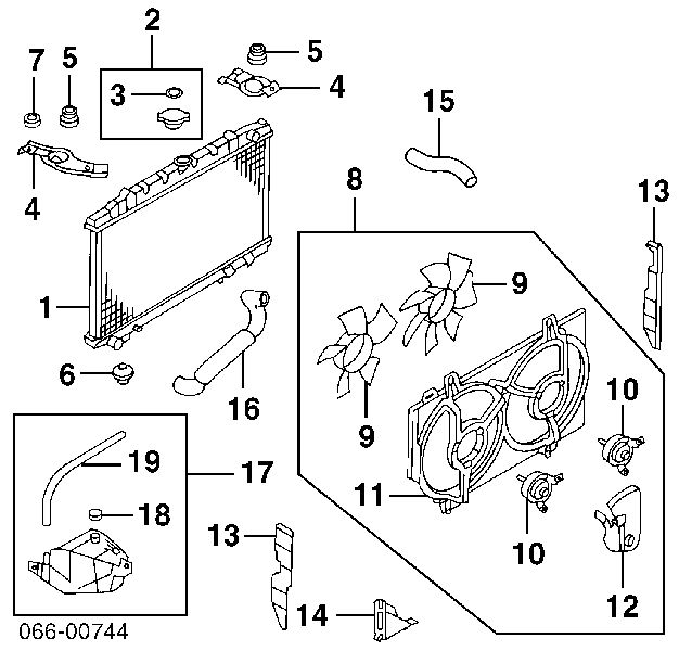 Tanque de expansão do sistema de esfriamento 217109F000 Nissan