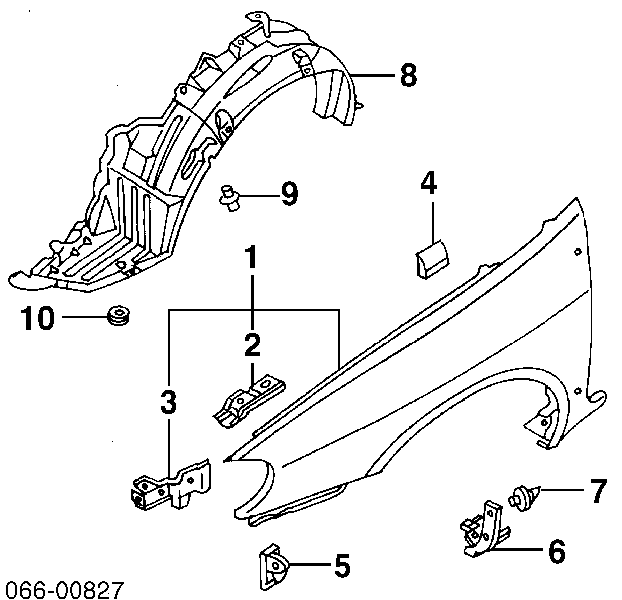 Guarda-barras direito do pára-lama dianteiro para Nissan Maxima (A33)