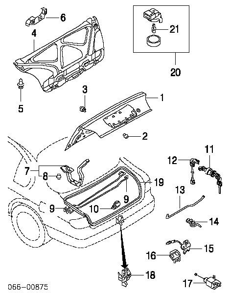 Уплотнитель крышки багажника 848302Y000 Nissan