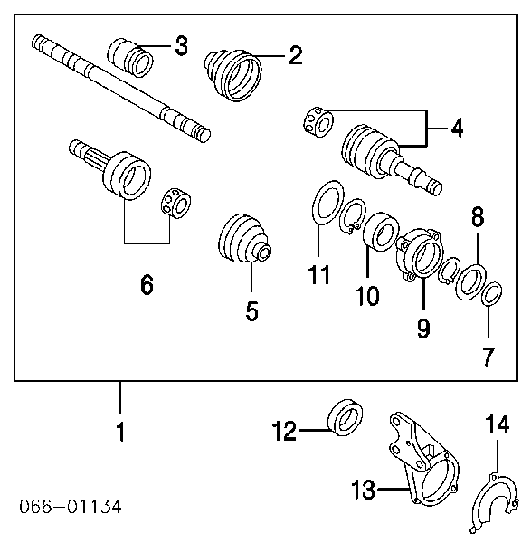 Bota de proteção interna direita de junta homocinética do semieixo dianteiro para Nissan X-Trail (T30)