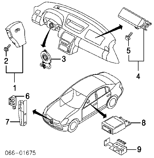 98581AM610 Nissan sensor airbag dianteiro