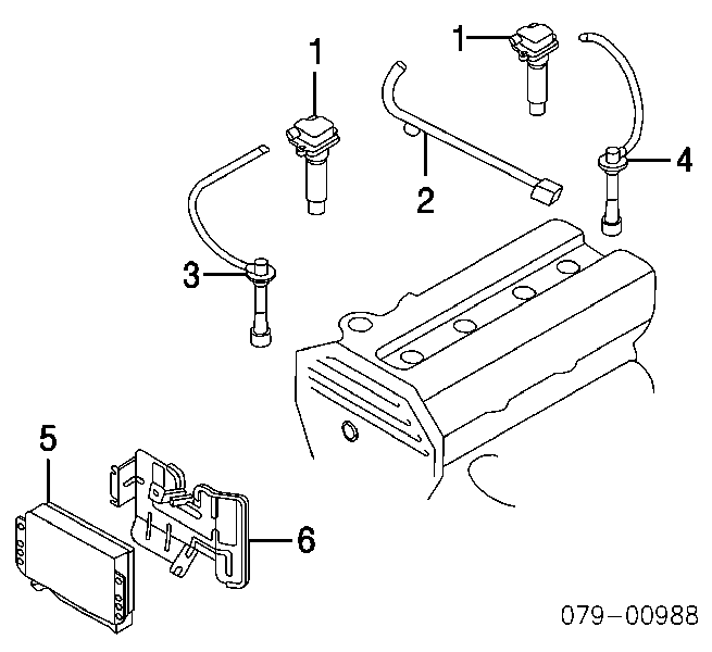 Fio de alta voltagem, cilindro No. 1 para KIA Sportage (K00)