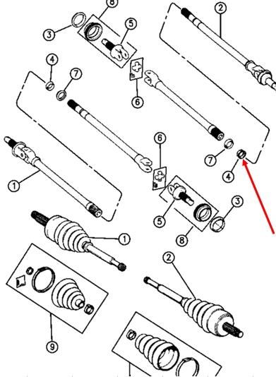 4874477 Chrysler bucim do semieixo do eixo dianteiro