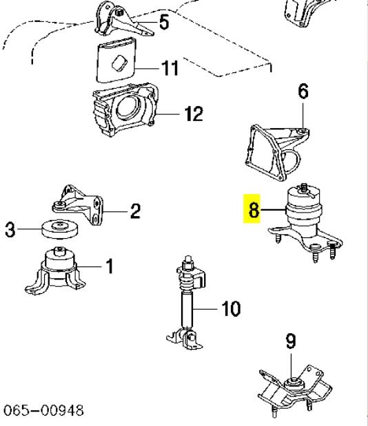 Задняя опора двигателя 1237120050 Toyota