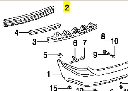 5202348010 Toyota reforçador do pára-choque traseiro