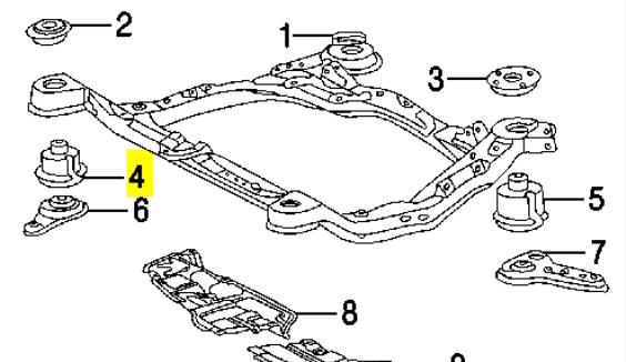 5221106030 Toyota bloco silencioso (coxim de viga dianteira (de plataforma veicular))