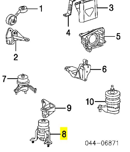 Coxim (suporte) dianteiro de motor 123610A100 Toyota