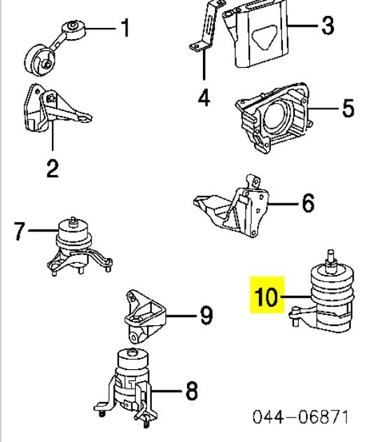 Coxim (suporte) esquerdo de motor para Lexus RX (U3)