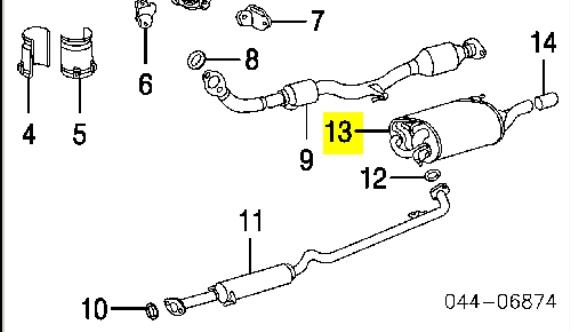 Глушитель, задняя часть 174400H010 Toyota