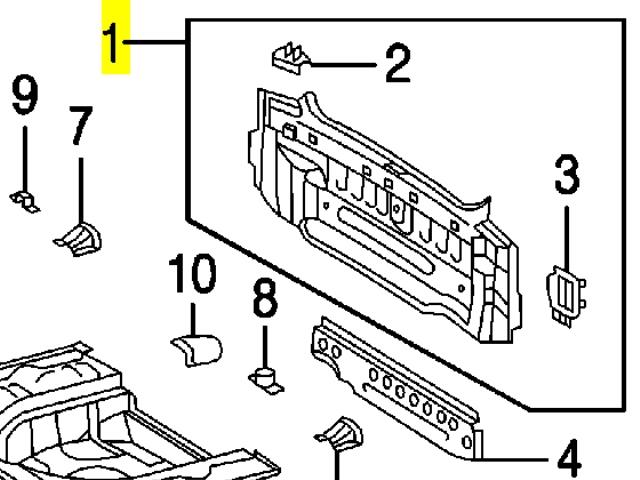 Painel traseiro da seção de bagagem para Toyota Camry (V30)