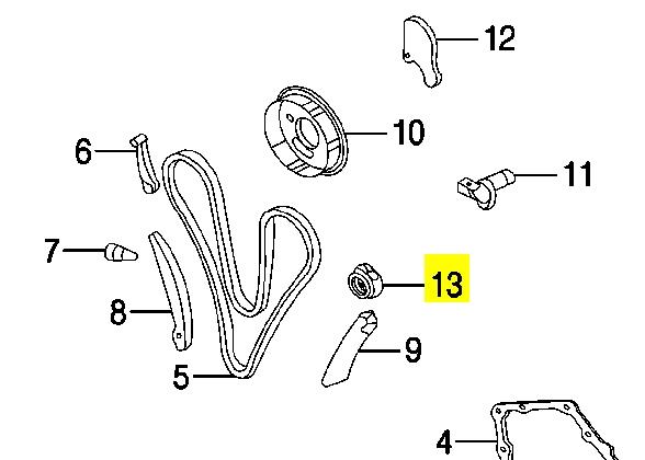 Engrenagem de cadeia da roda dentada de acionamento de cambota de motor para Chrysler 300 