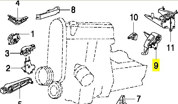 04668192AC Chrysler coxim (suporte direito de motor)