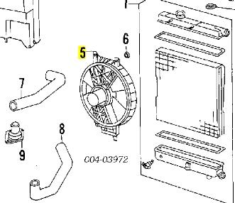 Ventilador elétrico de esfriamento montado (motor + roda de aletas) para Dodge Caravan 