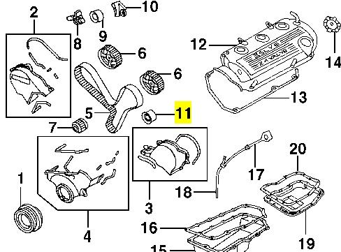 MD151447 Mitsubishi rolo parasita da correia do mecanismo de distribuição de gás