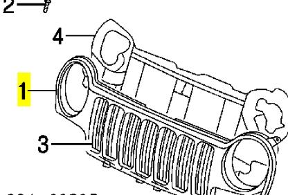 5072207AA Chrysler grelha do radiador