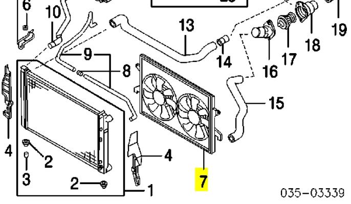 Ventilador elétrico de esfriamento montado (motor + roda de aletas) para Mazda MPV (LW)