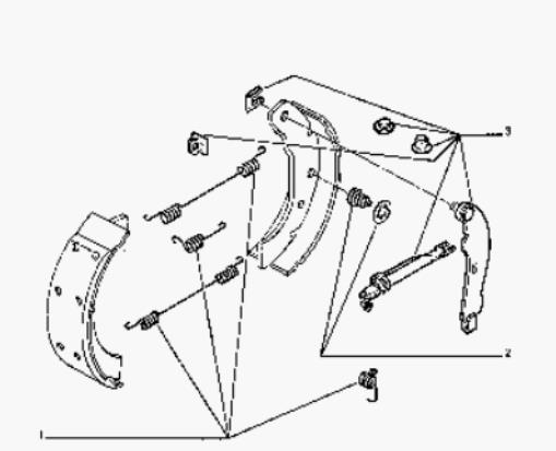 Kit de montagem das sapatas traseiras de tambor para Peugeot 405 (15B)