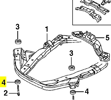 04782242AA Chrysler bloco silencioso (coxim de viga dianteira (de plataforma veicular))