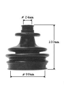 302574 GKN-Spidan bota de proteção externa de junta homocinética do semieixo dianteiro