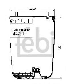 Coxim pneumático (suspensão de lâminas pneumática) do eixo SP55881KP03 Sampa Otomotiv‏