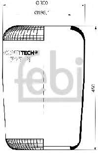 15036 Febi coxim pneumático (suspensão de lâminas pneumática do eixo traseiro)