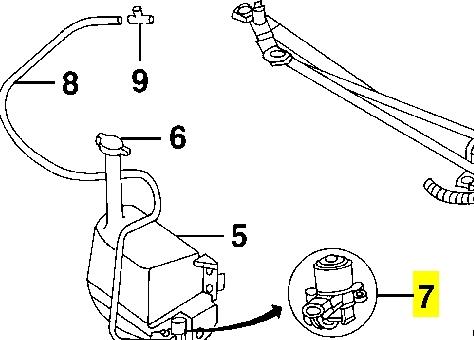 Bomba de motor de fluido para lavador de vidro dianteiro para Dodge Caravan (NS)