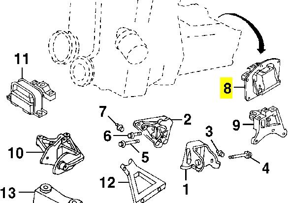 4573775AB Chrysler coxim (suporte esquerdo de motor)