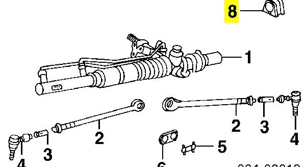 4897706AA Chrysler bucha de fixação direita da cremalheira da direção