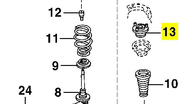 Suporte de amortecedor dianteiro esquerdo K04782019AB Fiat/Alfa/Lancia