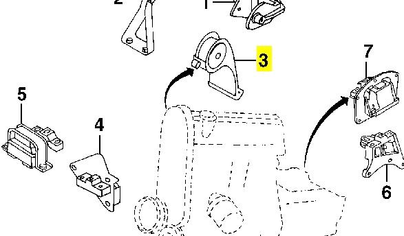  Задняя опора двигателя Dodge Stratus 
