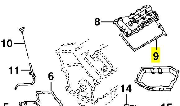 Прокладка клапанной крышки двигателя правая на Chrysler Sebring JR
