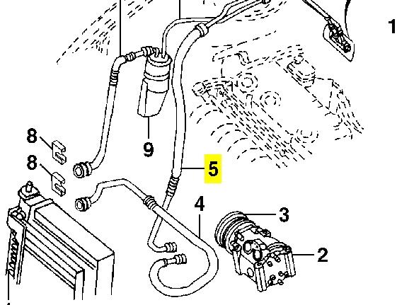 Шланг кондиционера, от испарителя к компрессору 4596144 Chrysler