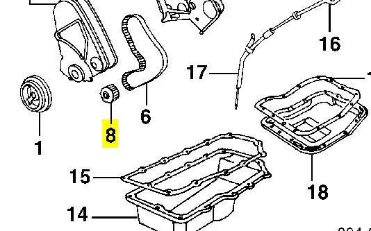 Звездочка-шестерня привода коленвала двигателя на Chrysler Sebring LX 