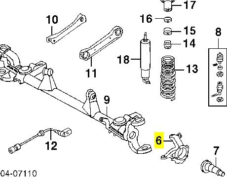 05015980AA Chrysler Цапфа - поворотный кулак передний, правый