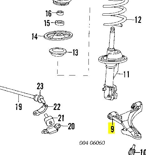 Braço oscilante inferior direito de suspensão dianteira BSC11R Japan Parts