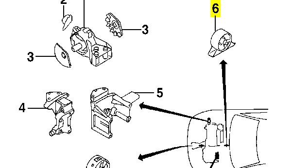 MR316526 Mitsubishi coxim (suporte traseiro de motor)