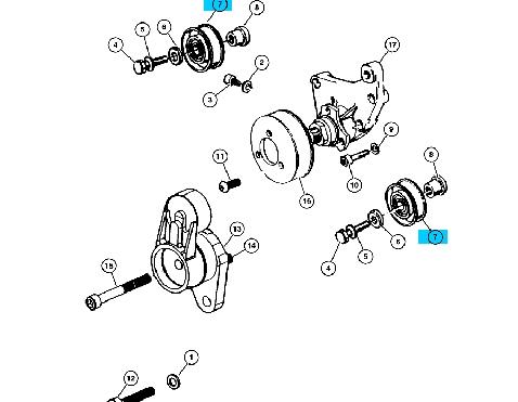 5003567AA Chrysler rolo parasita da correia de transmissão