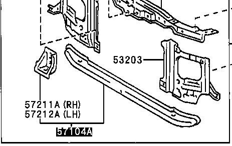 5710460040 Toyota suporte inferior do radiador (painel de montagem de fixação das luzes)