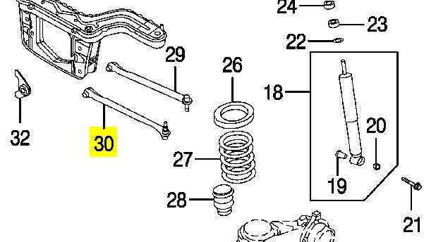 YL8Z5500AC Ford braço oscilante inferior direito de suspensão traseira