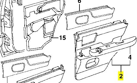 Обшивка (облицовка) внутренняя двери задней правой на Chevrolet Blazer S10 