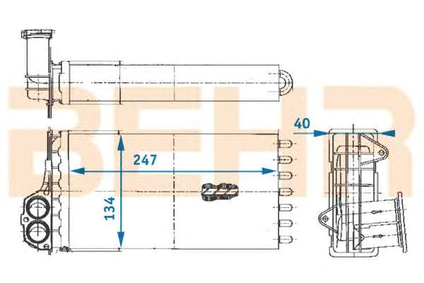 6448G3 Peugeot/Citroen radiador de forno (de aquecedor)