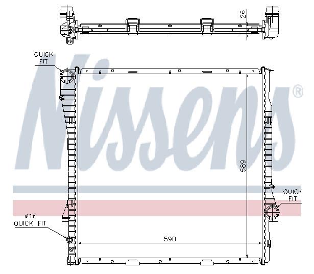 60788 Nissens radiador de esfriamento de motor